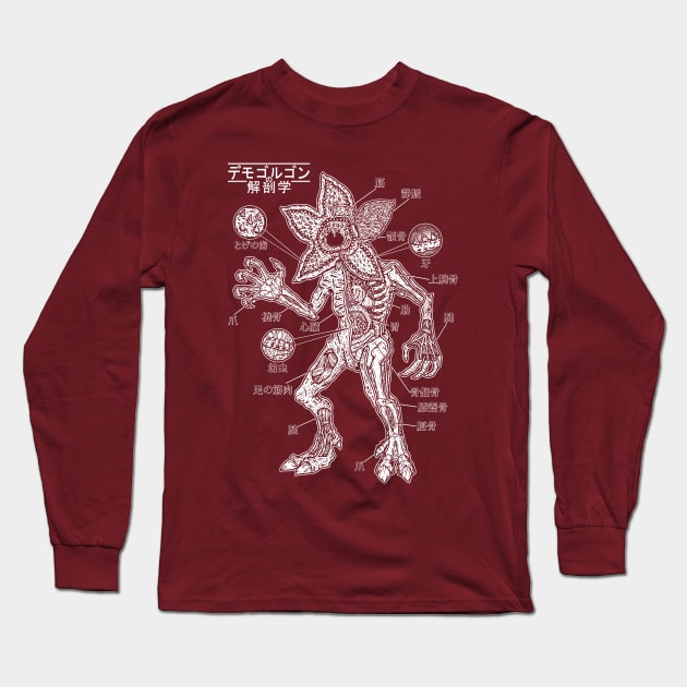 Demogorugon Anatomy - White Long Sleeve T-Shirt by Firebrander